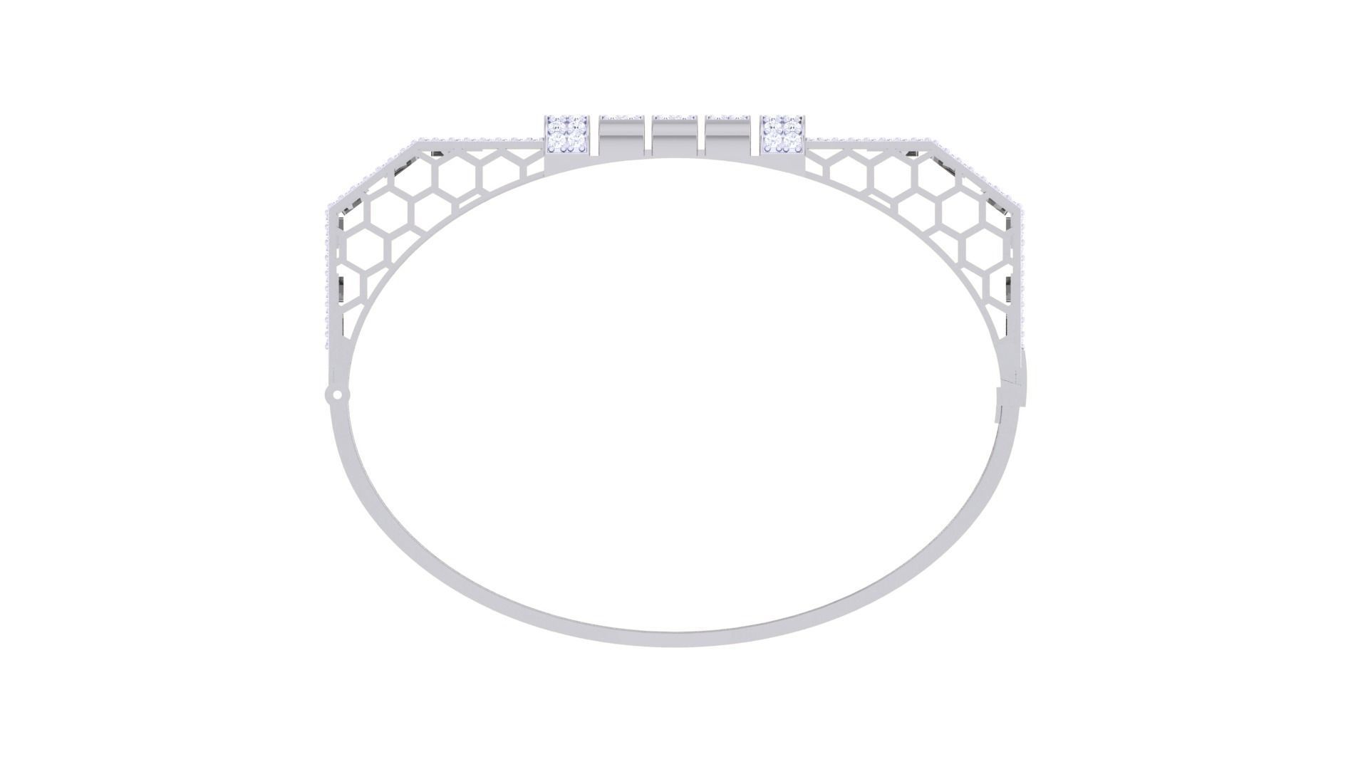 Ultra Vision Wire Mesh High Jewelry Italian Diamond Bracelets 3D print model_11