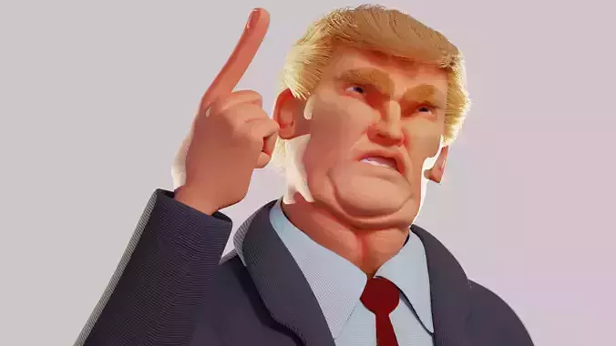 Trump Caricature with Bendy Bone Facial Rig