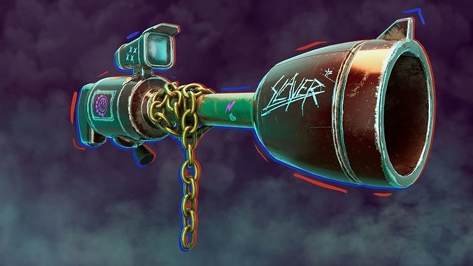 Stylized Sniper with Rockets Low-poly 3D model