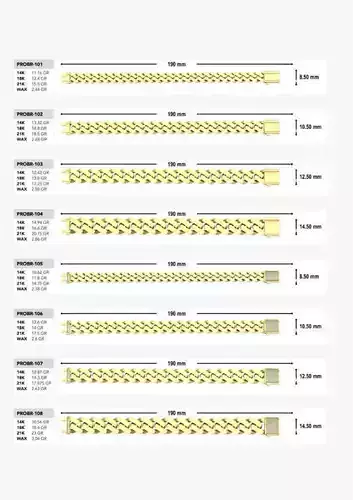 8 Hollow Cuban Bracelets N01