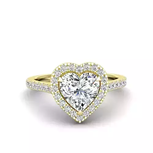 Engagement ring Mia heart 3D print model