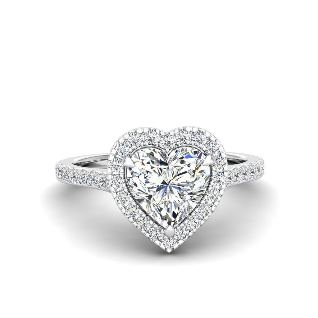 Engagement ring Mia heart 3D print model_24