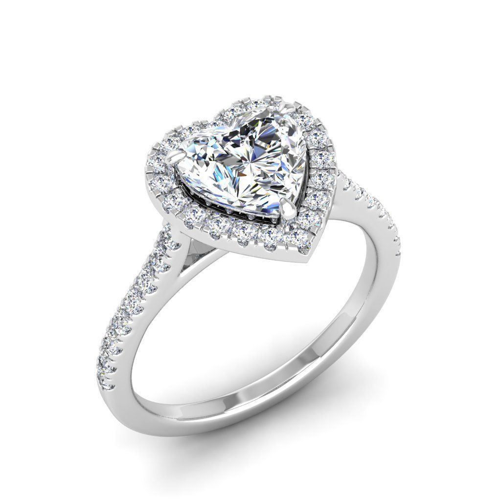 Engagement ring Mia heart 3D print model_26