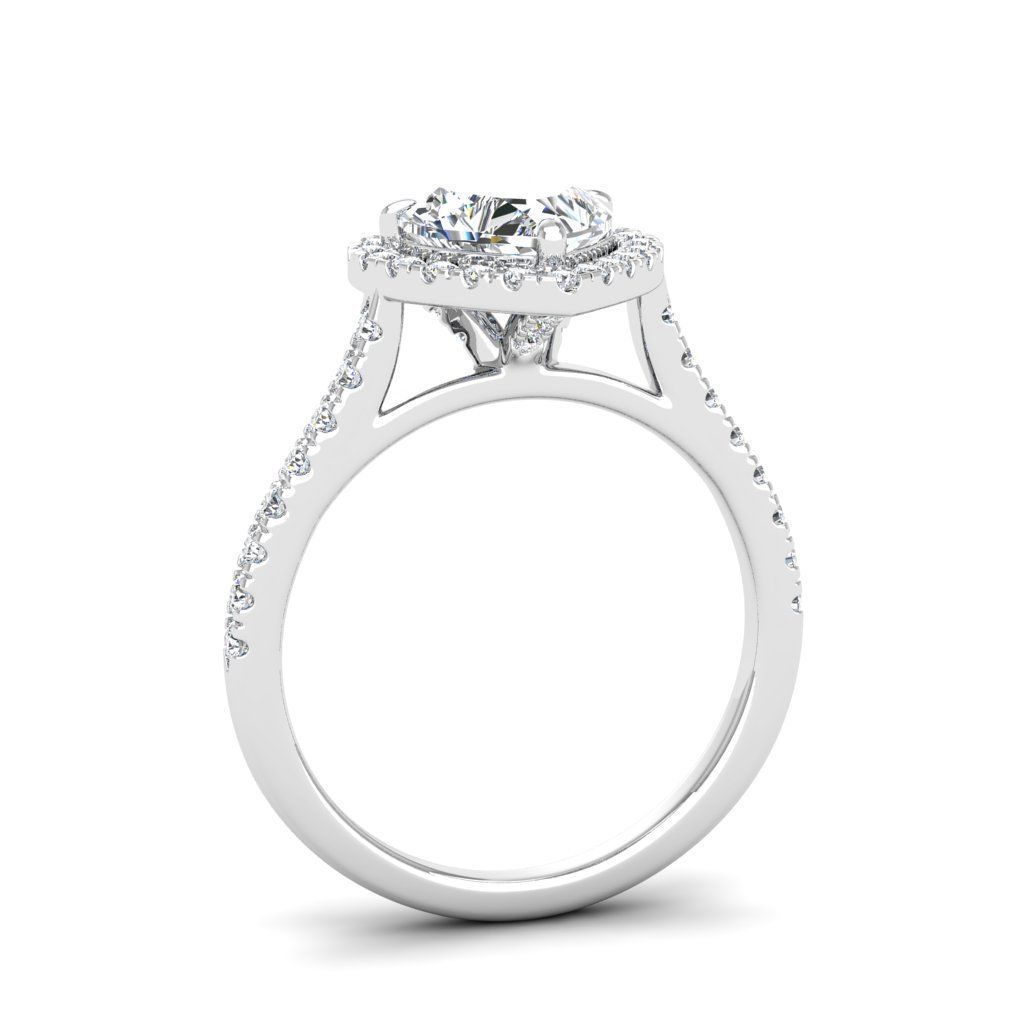 Engagement ring Mia heart 3D print model_16
