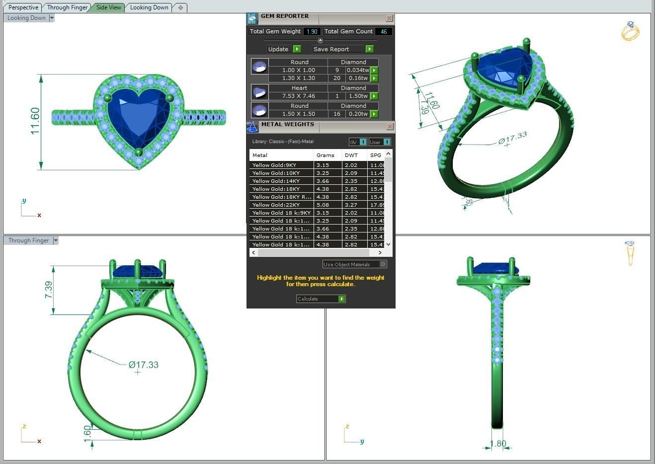 Engagement ring Mia heart 3D print model_28