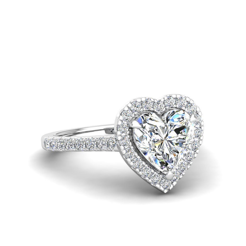Engagement ring Mia heart 3D print model_18