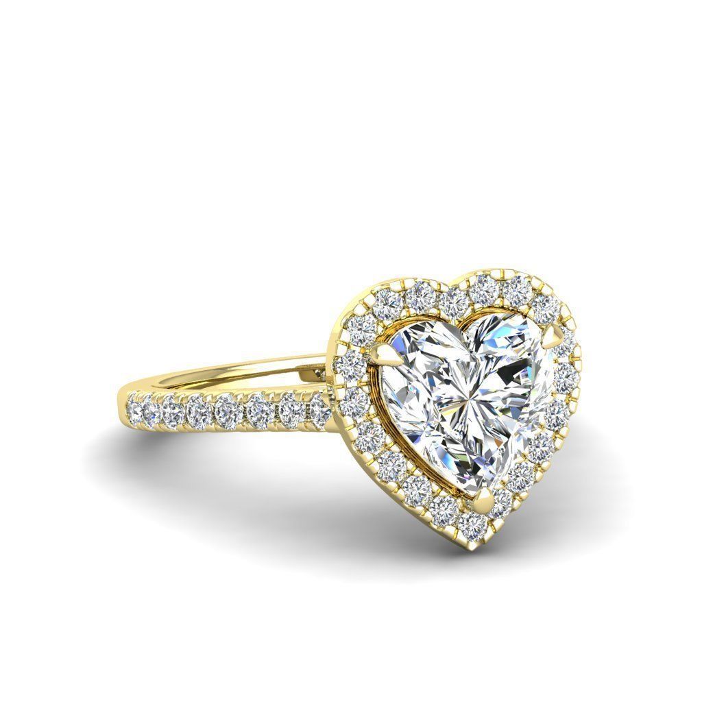 Engagement ring Mia heart 3D print model_14