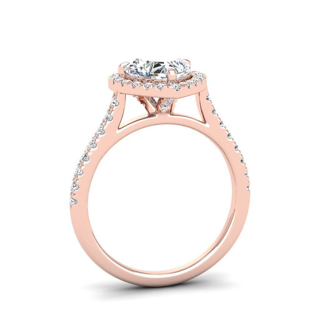 Engagement ring Mia heart 3D print model_15