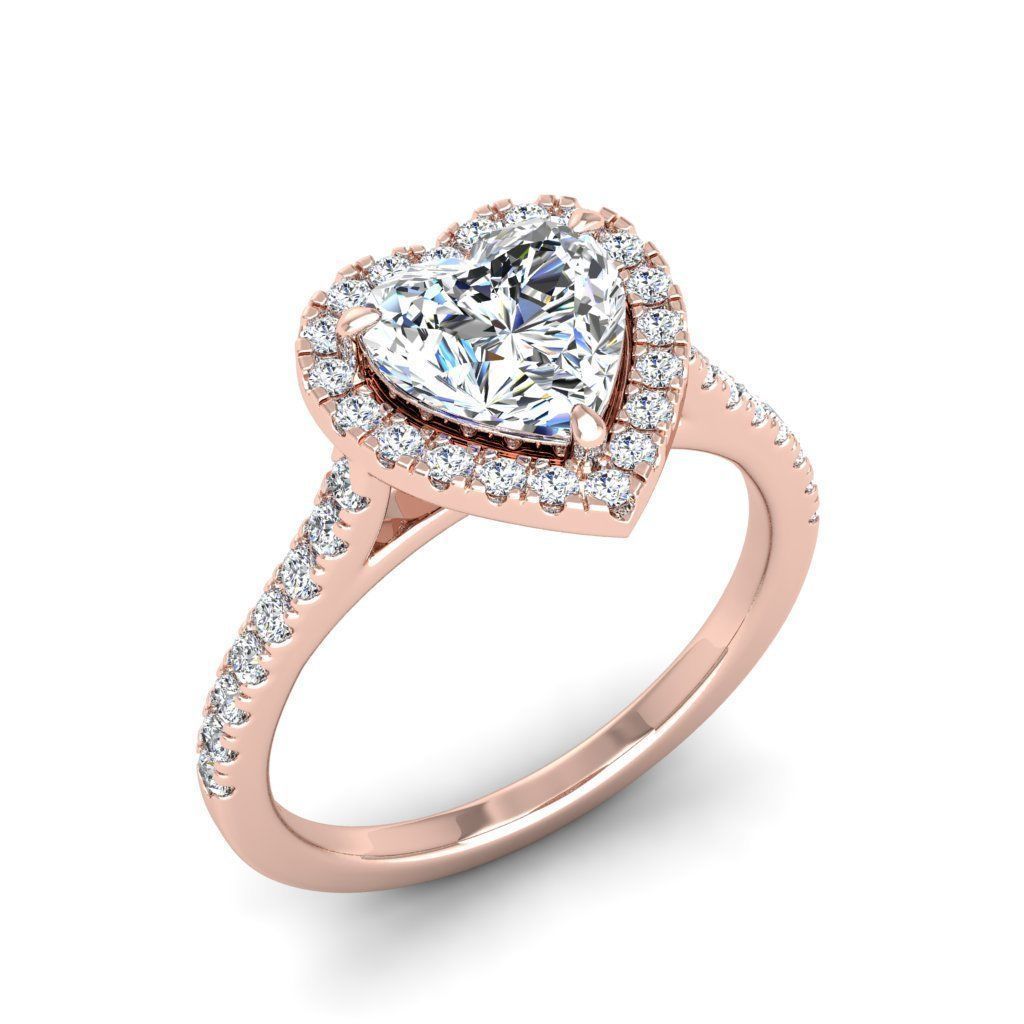 Engagement ring Mia heart 3D print model_19