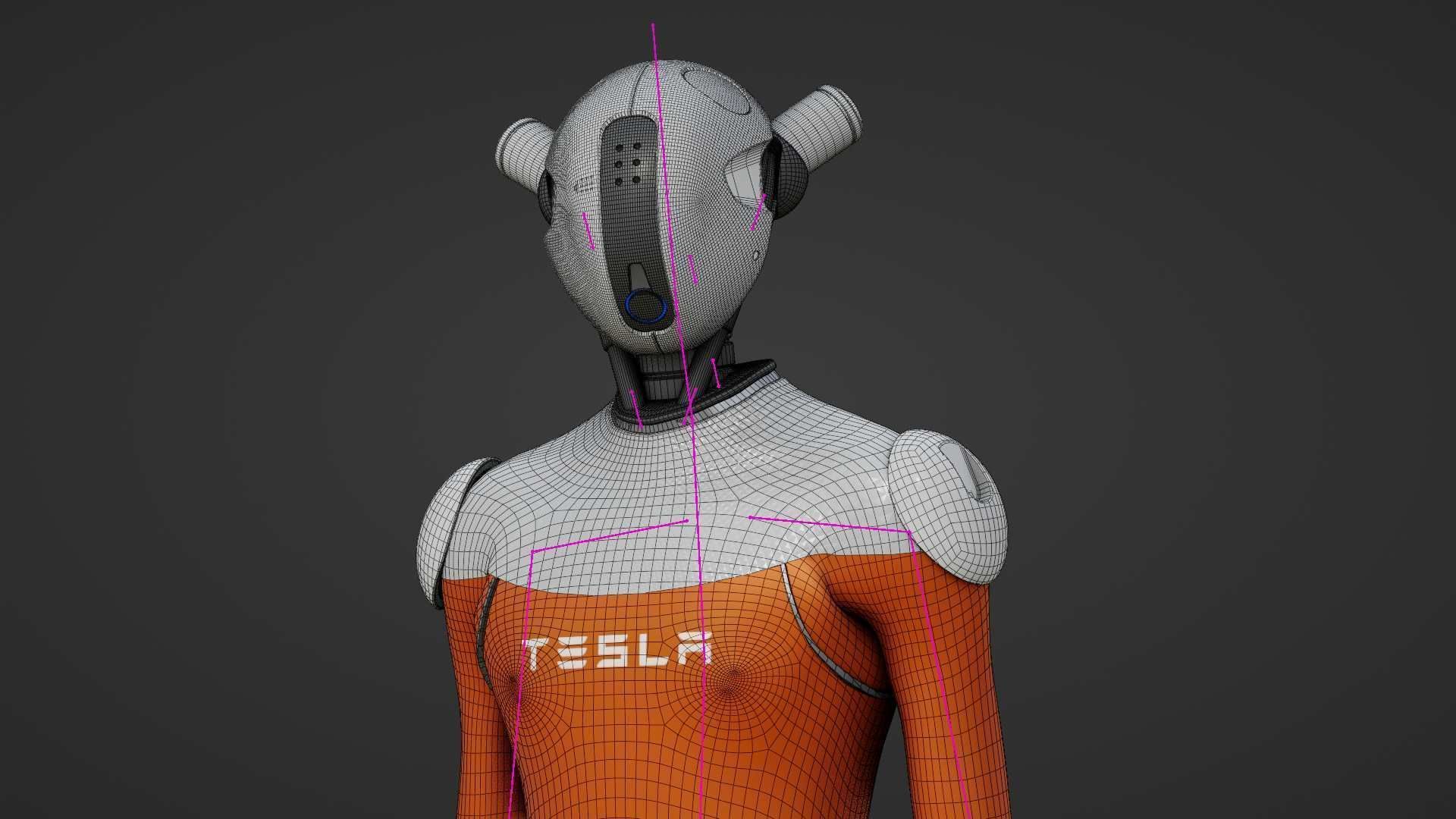 TESLA ROBOT V-3  RIGGED 3D model_37