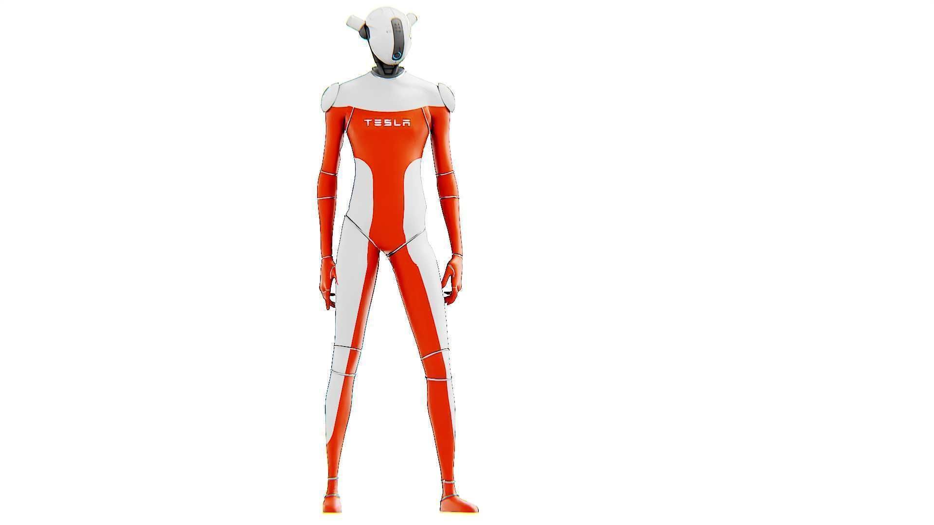 TESLA ROBOT V-3  RIGGED 3D model_5