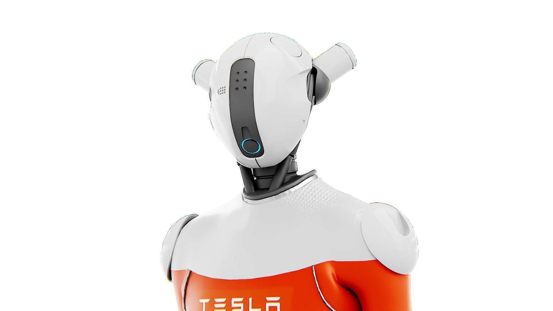 TESLA ROBOT V-3  RIGGED 3D model_15