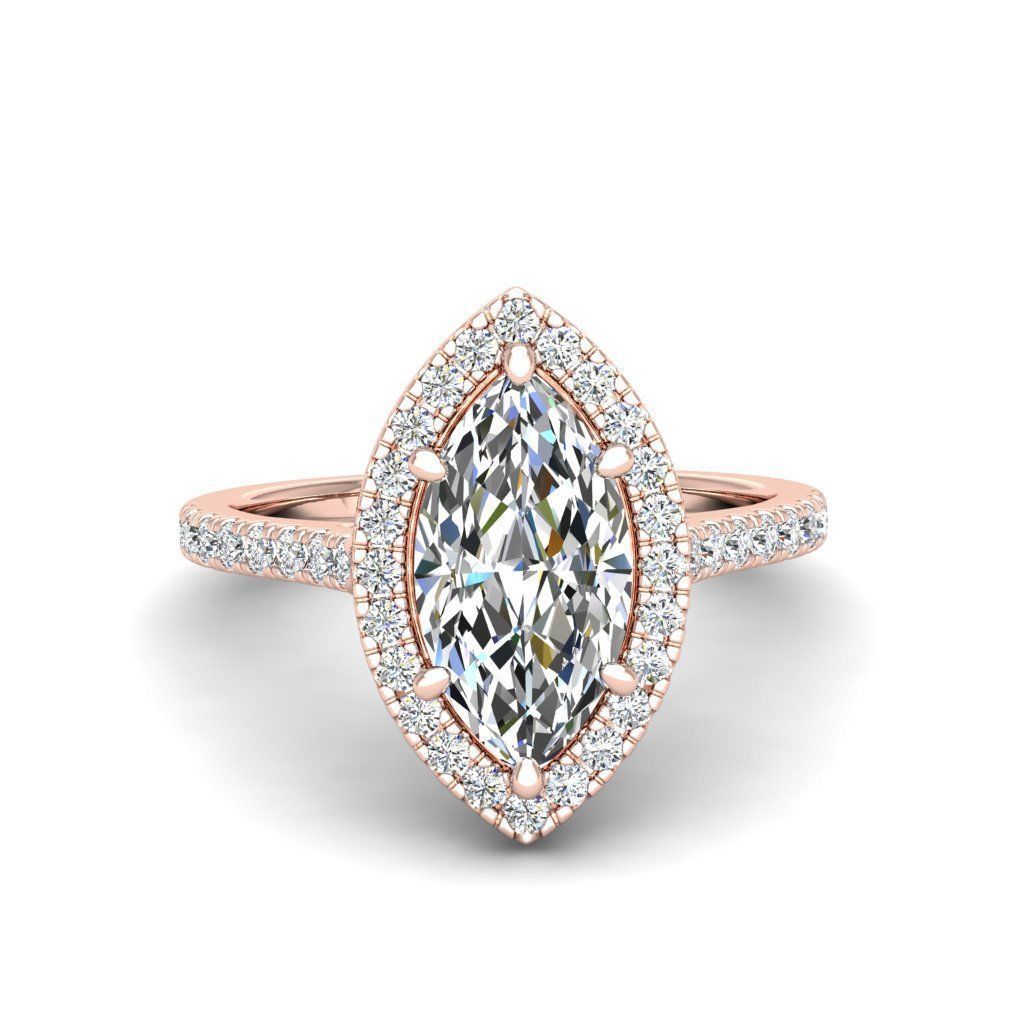 Engagement ring Mia marquise 3D print model_2