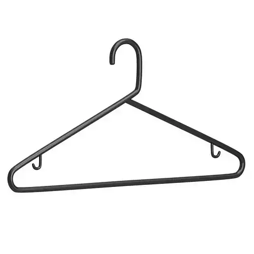 Black Plastic Tubular Clothes Hanger 3D model