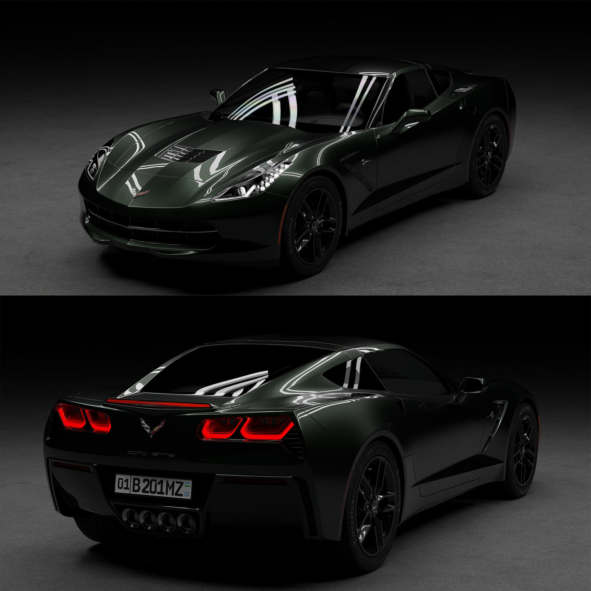 Chevrolet Corvette C7 free 3D model Assets Download🌲