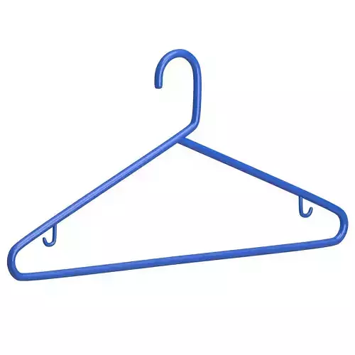 Blue Plastic Tubular Clothes Hanger 3D model