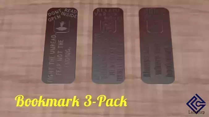 Bookmark 3-pack 3D print model
