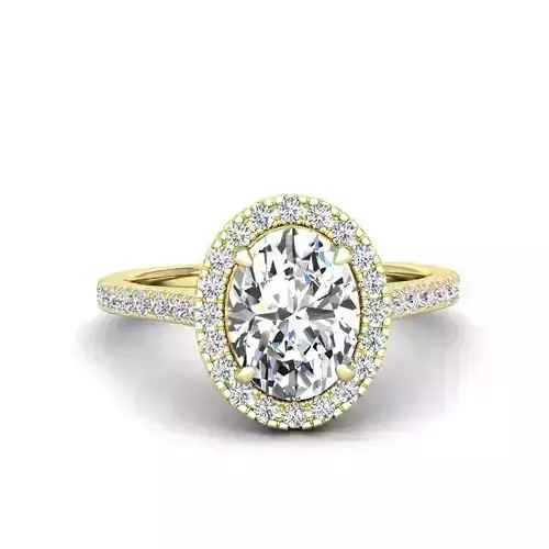 Engagement ring Mia oval 3D print model