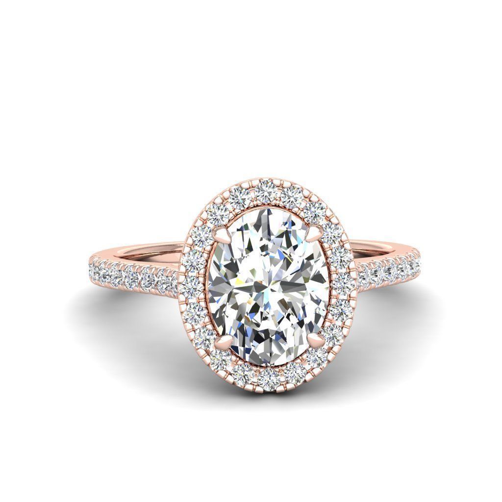 Engagement ring Mia oval 3D print model_1