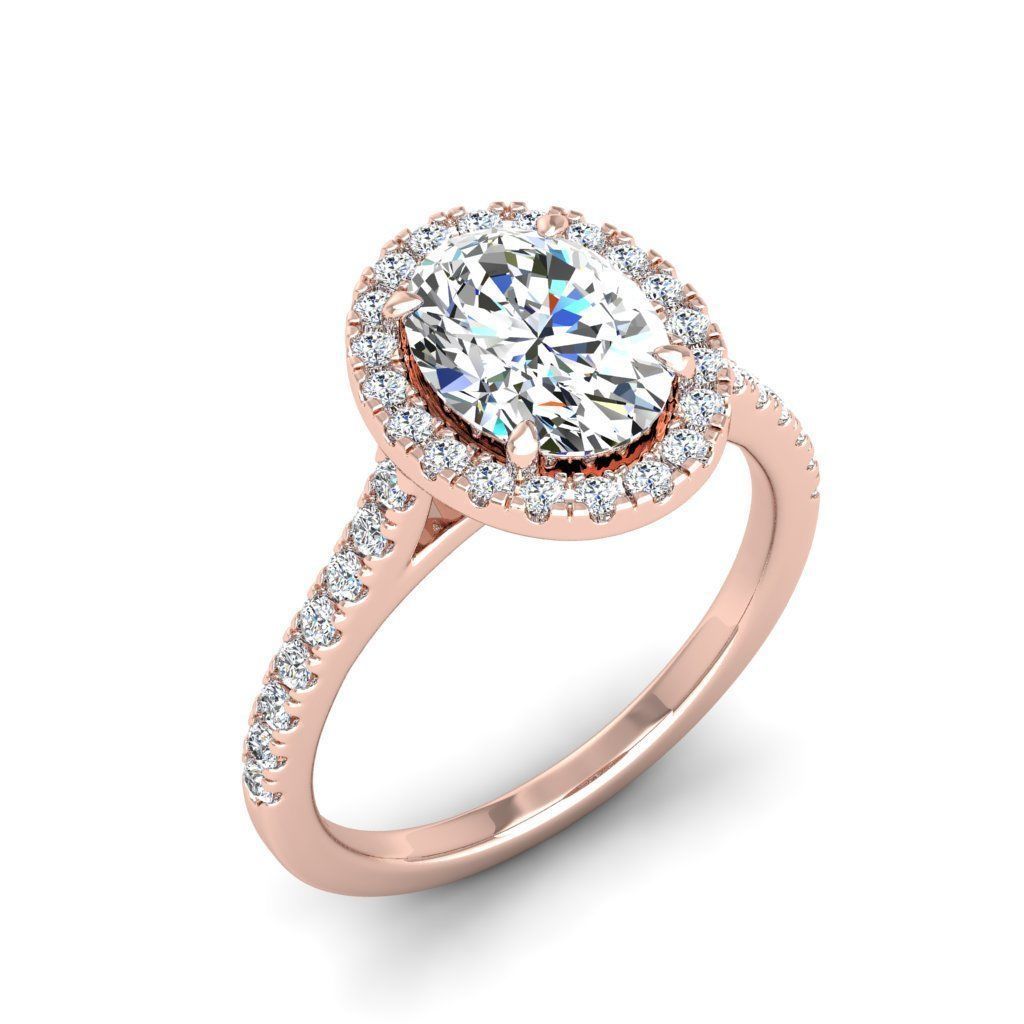 Engagement ring Mia oval 3D print model_10