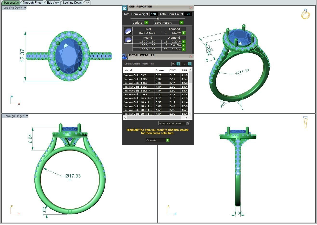 Engagement ring Mia oval 3D print model_26