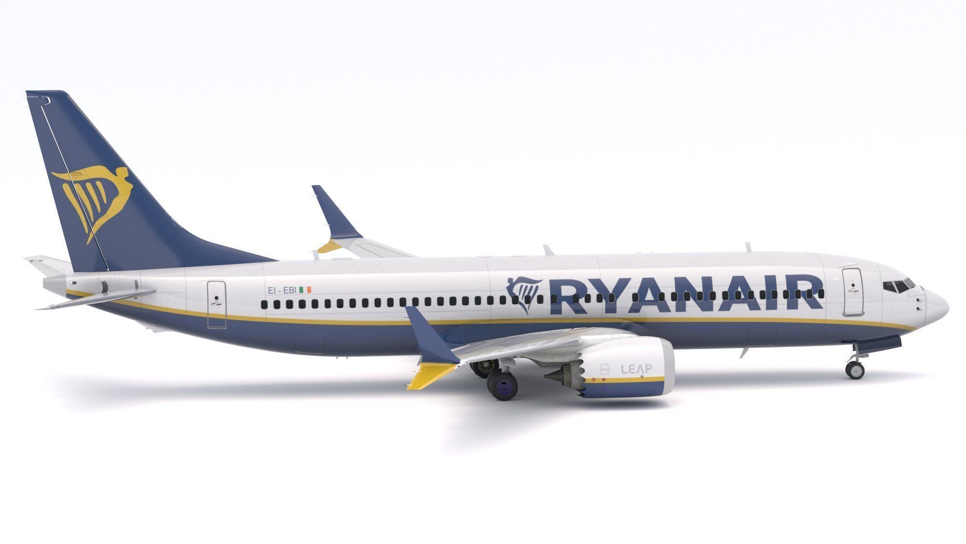 Boeing 737-800 MAX Ryanair 3D model_6