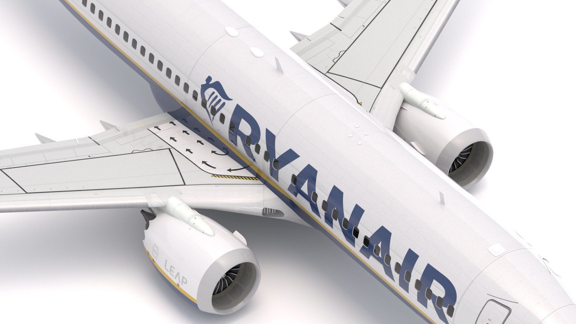 Boeing 737-800 MAX Ryanair 3D model_7