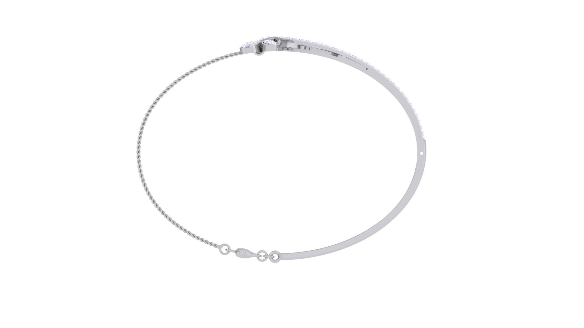 Flower High Jewelry Italian Diamond Bracelets 3dm stl obj gltf 3D print model_11