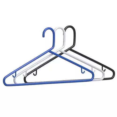 Plastic Tubular Clothes Hanger Collection 3D model
