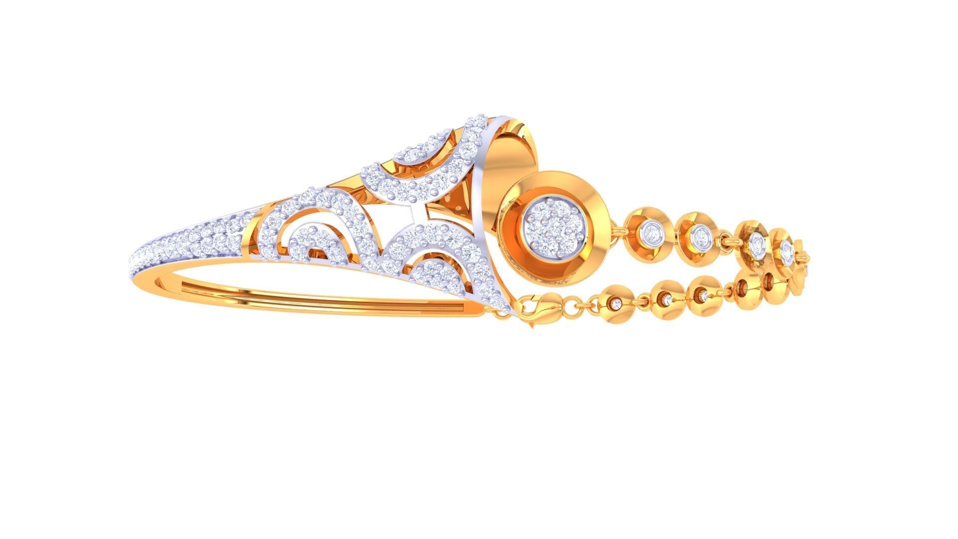 Links High Jewelry Italian Diamond Bracelets 3dm stl obj gltf 3D print model_8