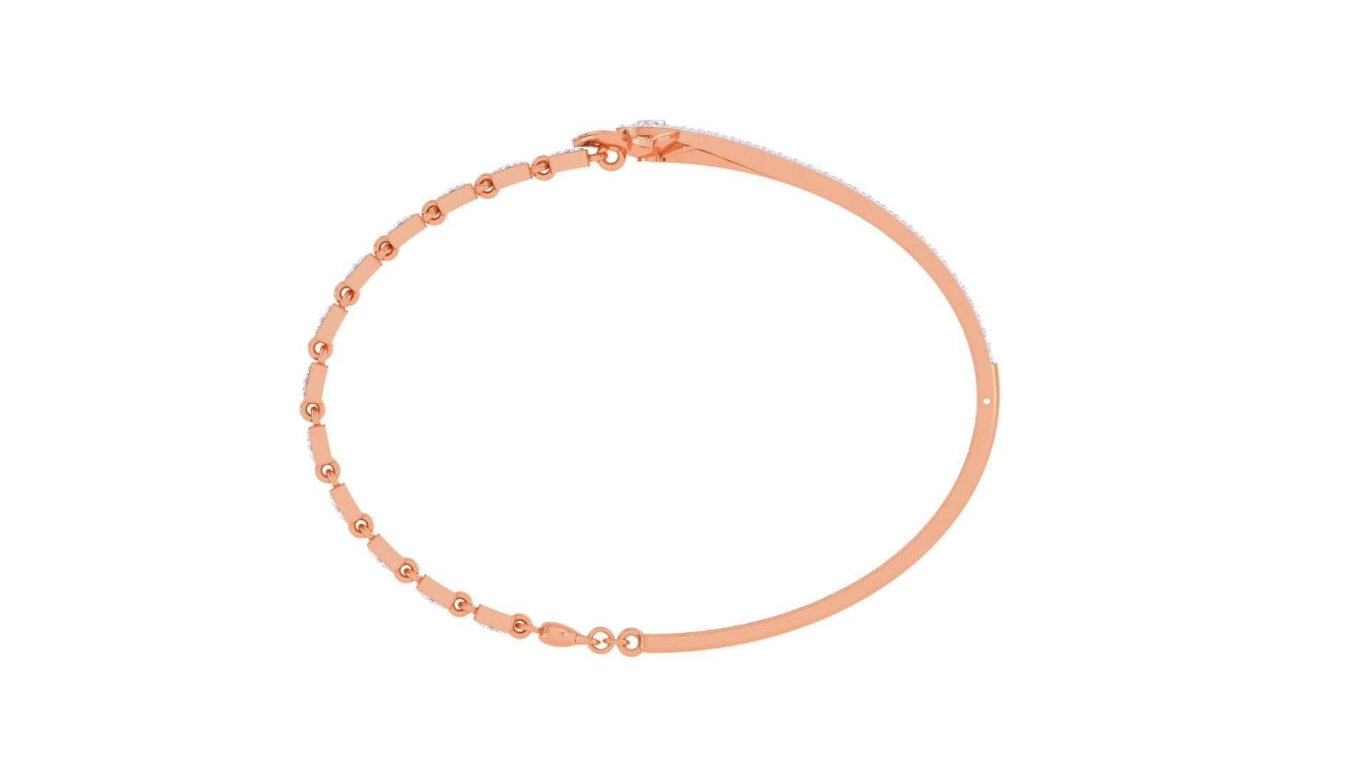 Lotus Chain Link High Jewelry Italian Diamond Bracelets 3dm stl 3D print model_12