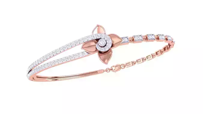 Lotus Chain Link High Jewelry Italian Diamond Bracelets 3dm stl 3D print model