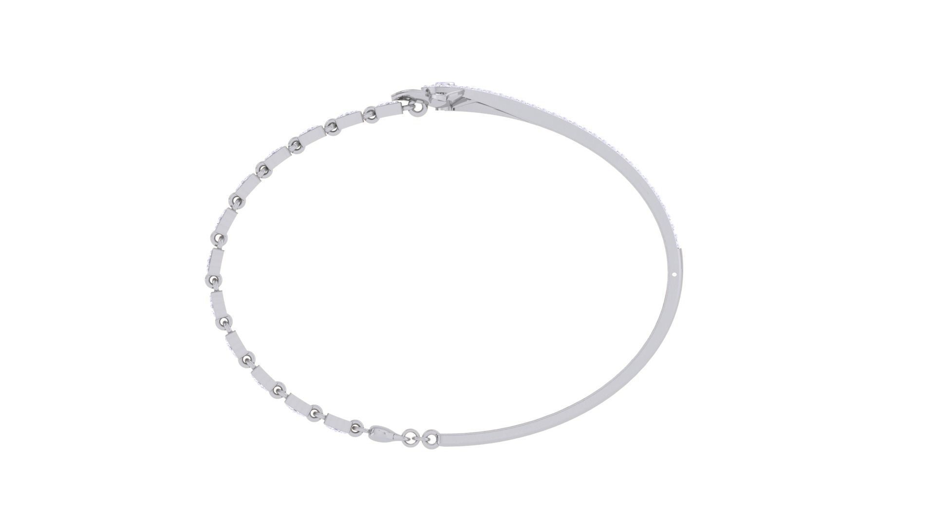 Lotus Chain Link High Jewelry Italian Diamond Bracelets 3dm stl 3D print model_11