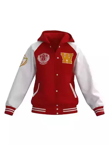 Female raglan varsity jacket