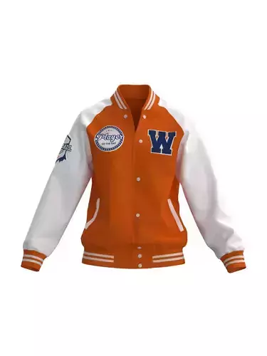 Female raglan varsity jacket