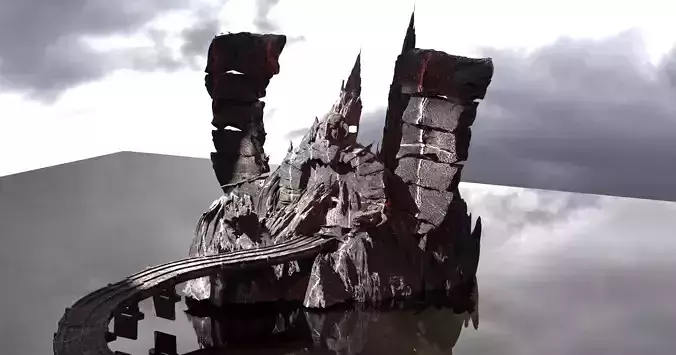 Quest for Power Ancient stone monolith  3D model
