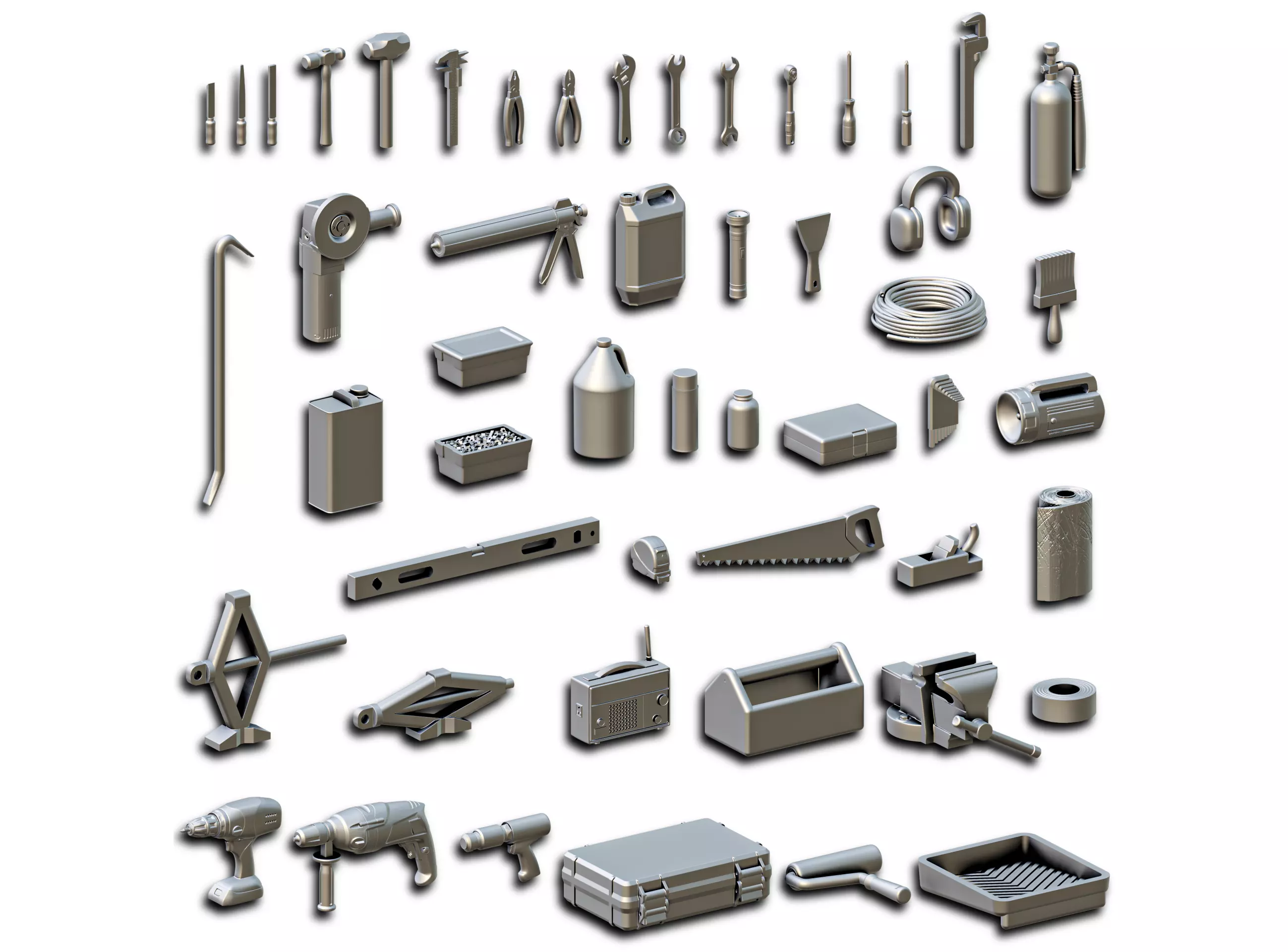 Garage Accessories Diorama Pack 3D print model_0