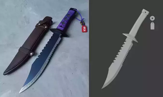 Vtuber Shxtou Shoto knife 3d model 3d print STL 3D print model
