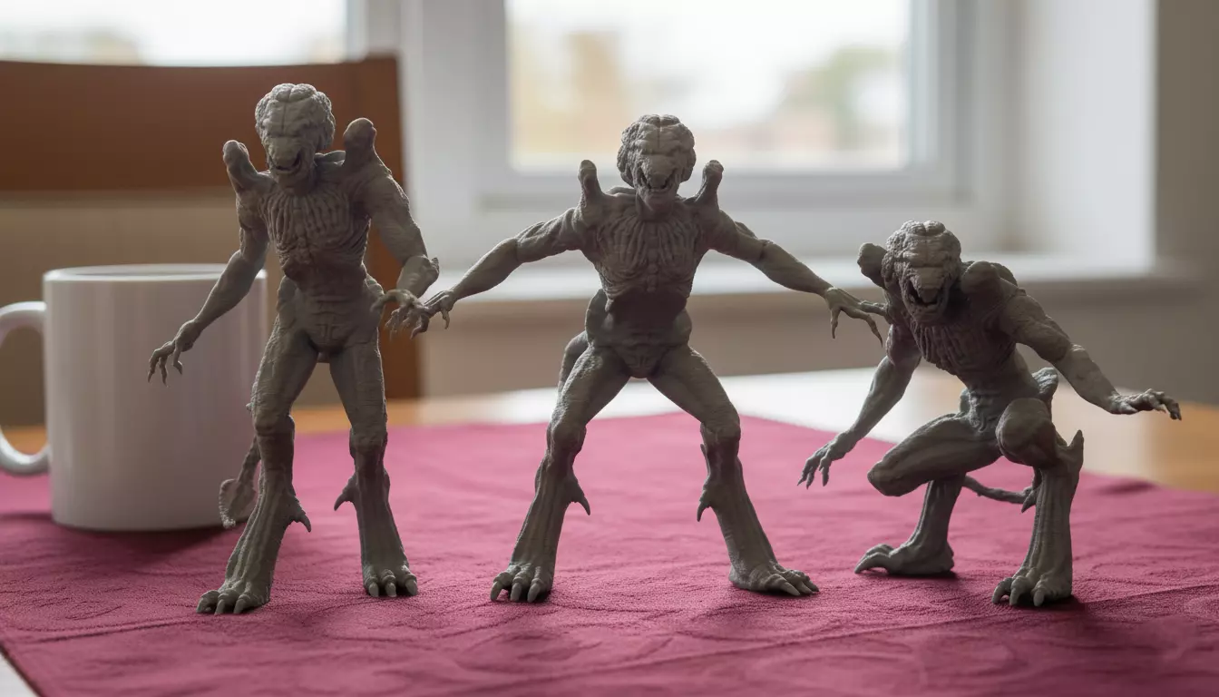 Pumpkinhead Printable three poses and base 3D print model_4