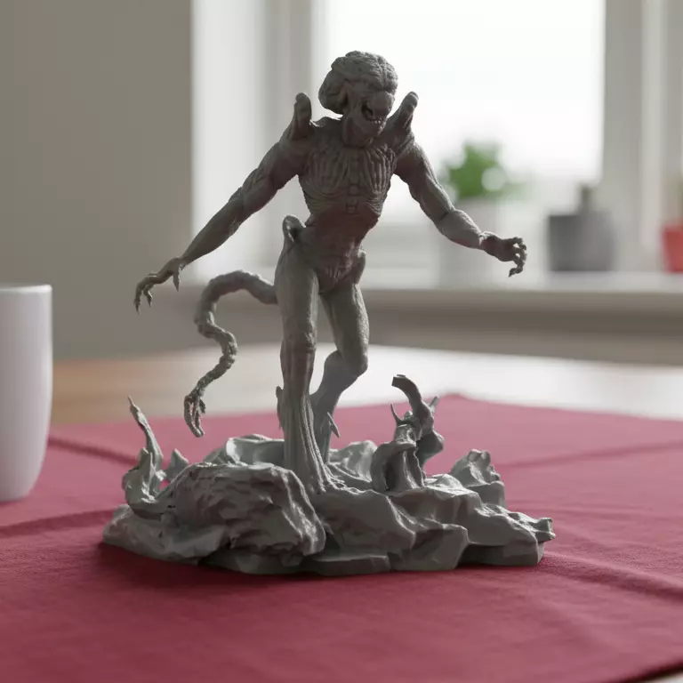 Pumpkinhead Printable three poses and base 3D print model_7