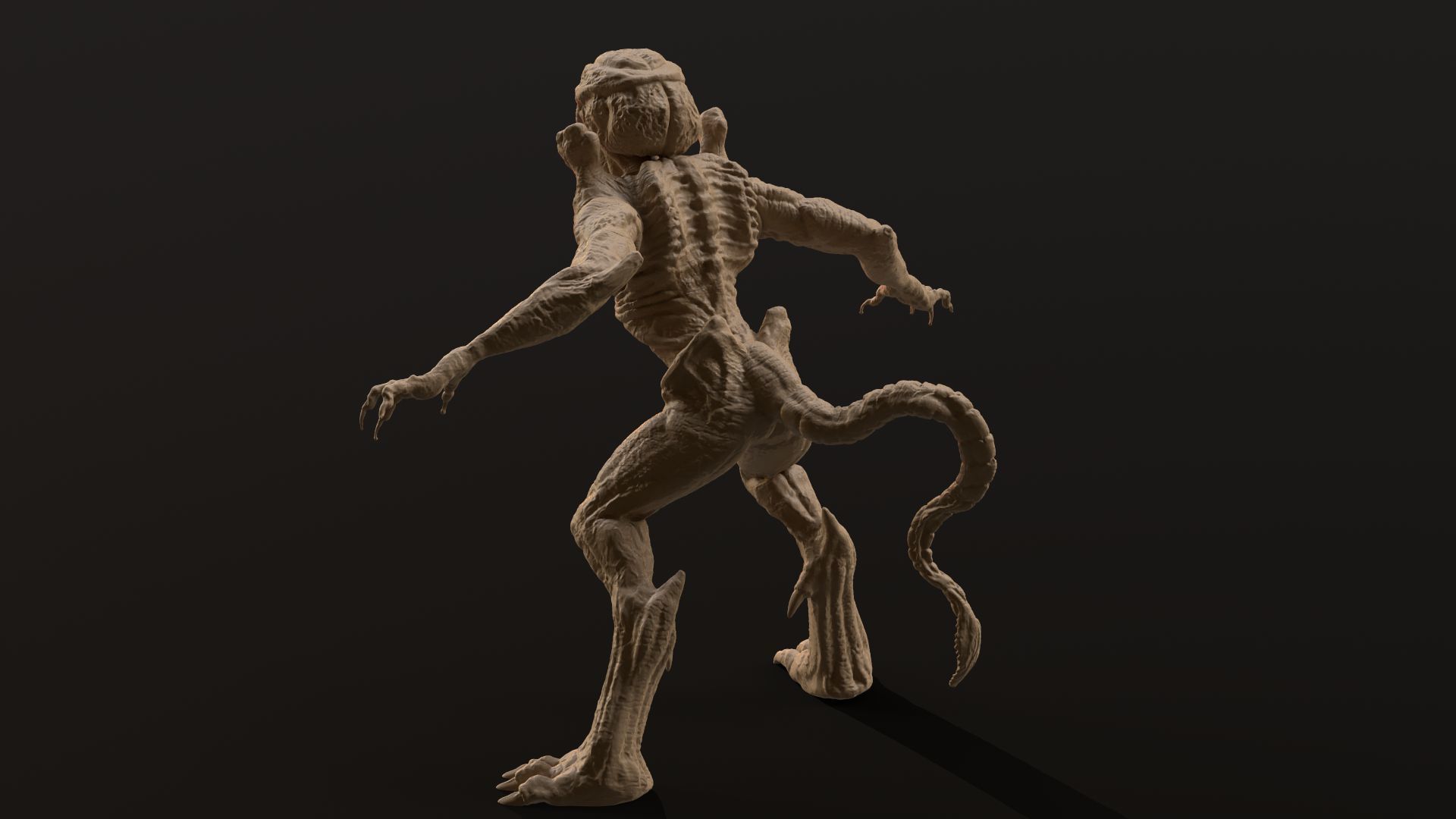 Pumpkinhead Printable three poses and base 3D print model_32