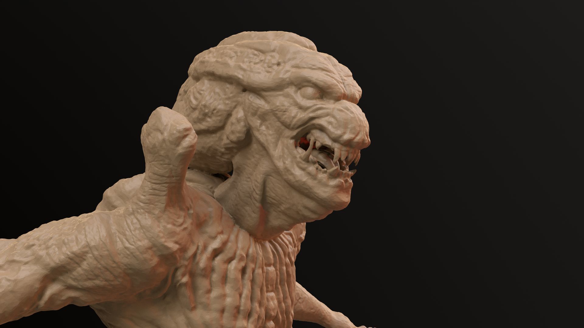 Pumpkinhead Printable three poses and base 3D print model_36