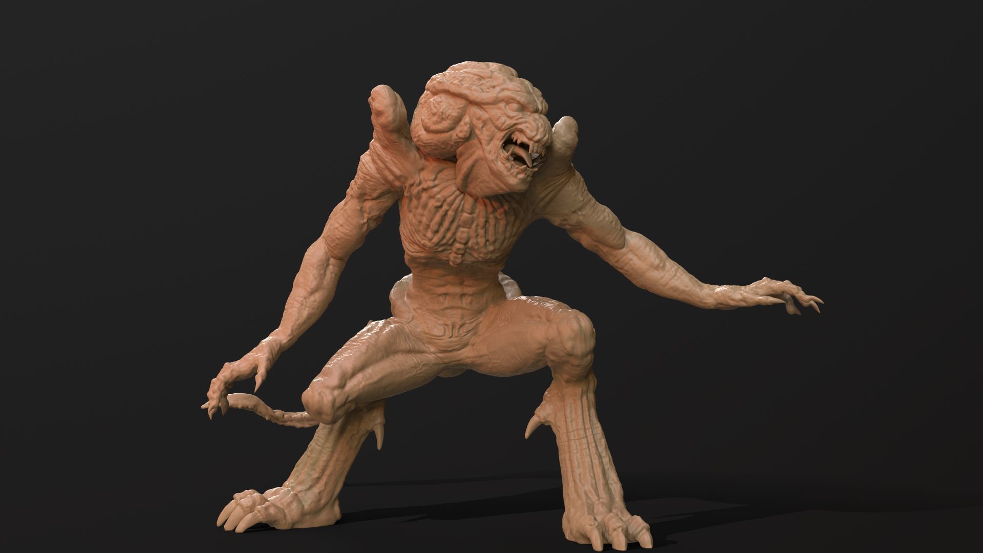 Pumpkinhead Printable three poses and base 3D print model_23