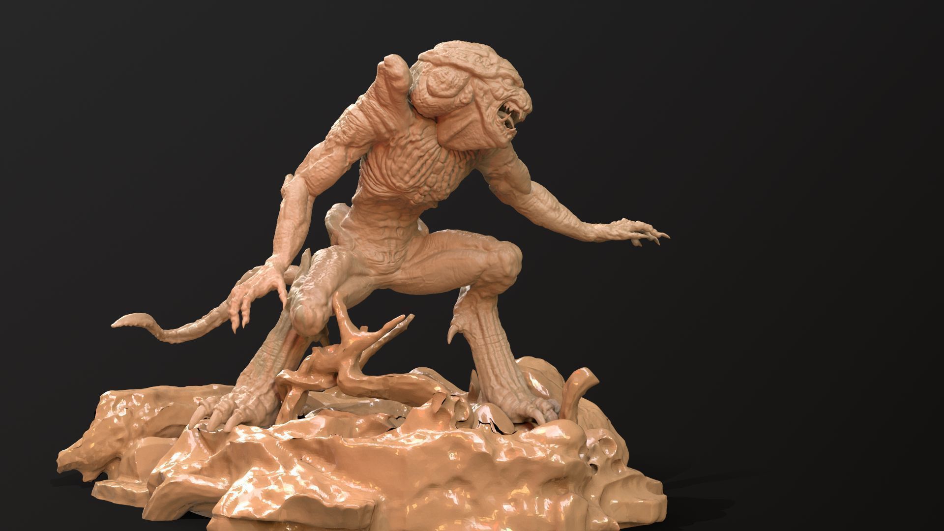 Pumpkinhead Printable three poses and base 3D print model_39