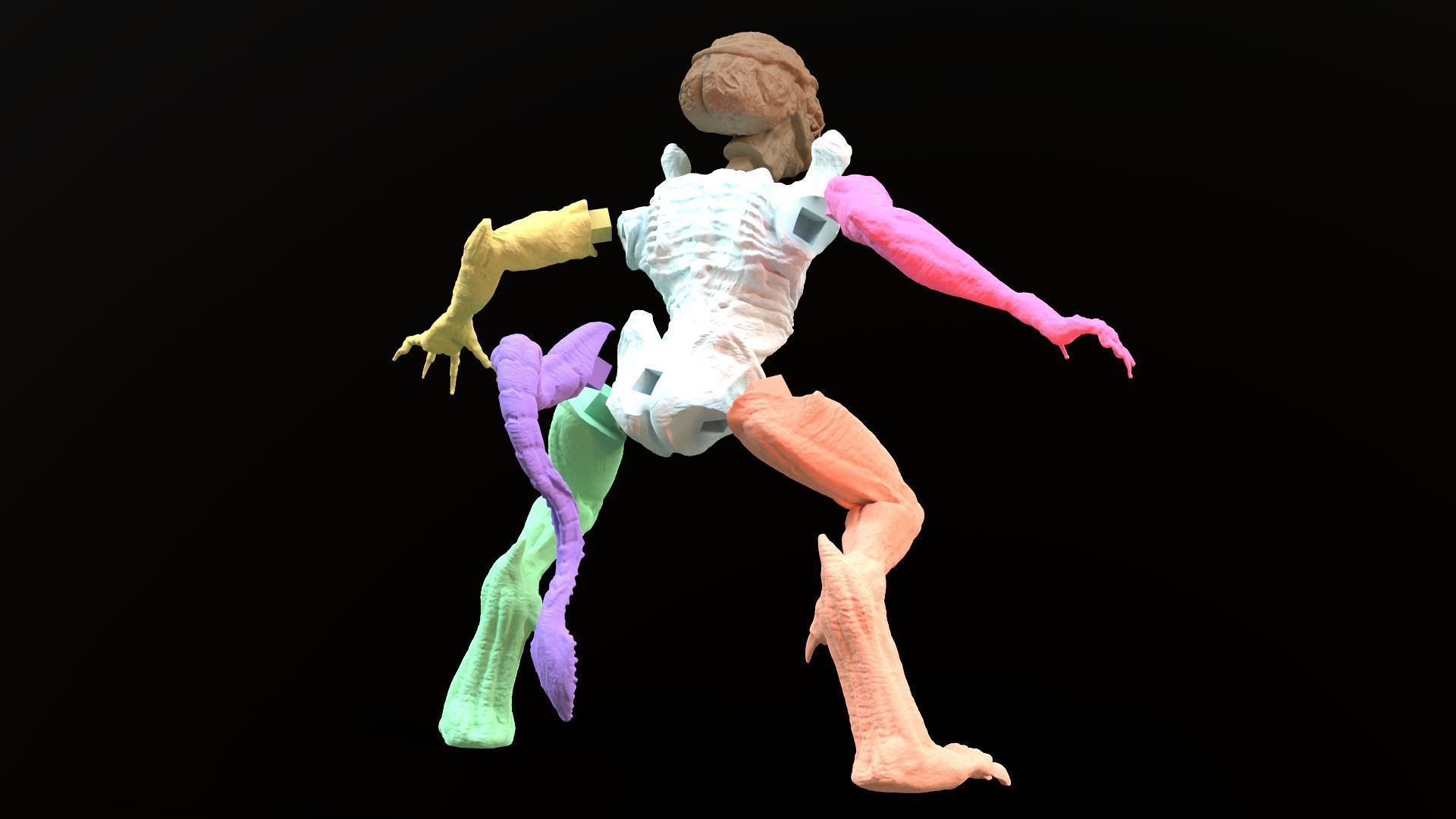 Pumpkinhead Printable three poses and base 3D print model_10