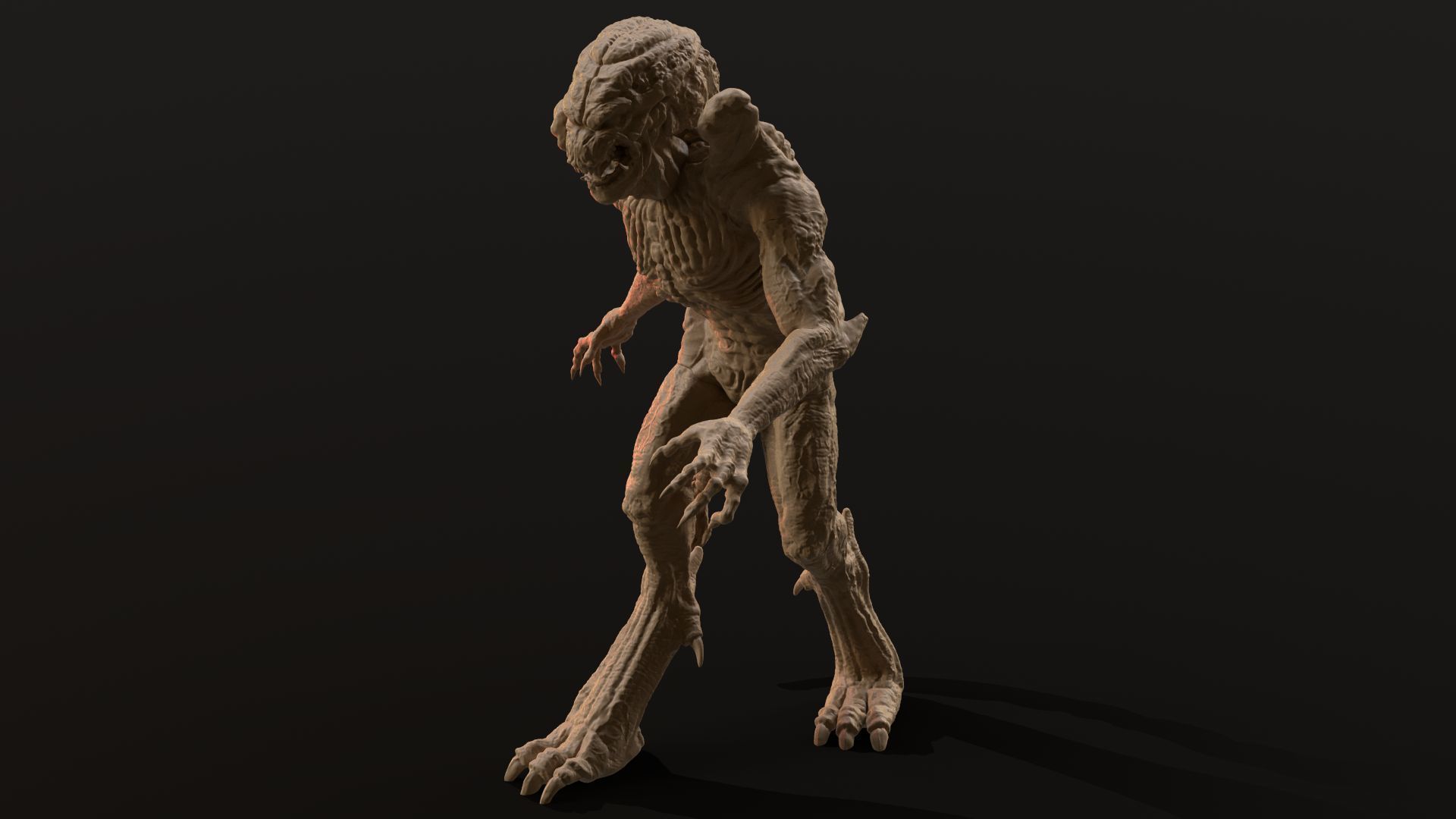 Pumpkinhead Printable three poses and base 3D print model_16