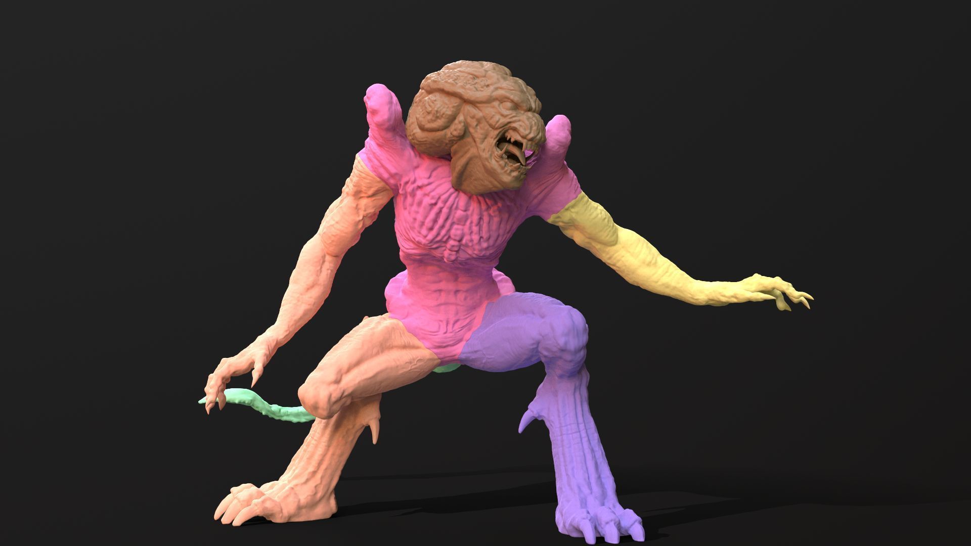 Pumpkinhead Printable three poses and base 3D print model_24