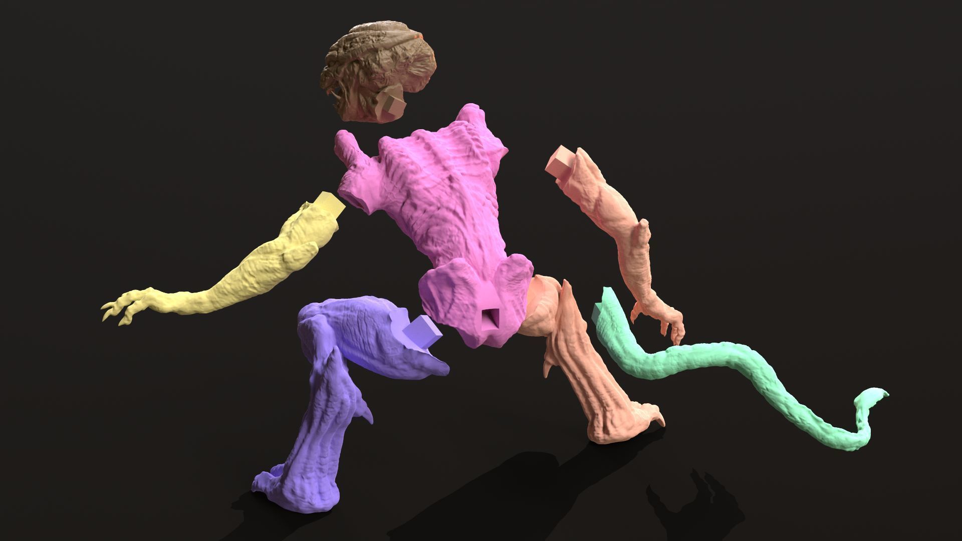 Pumpkinhead Printable three poses and base 3D print model_27