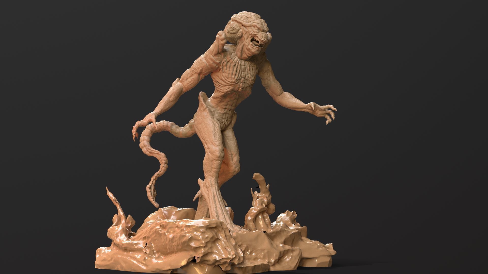 Pumpkinhead Printable three poses and base 3D print model_42