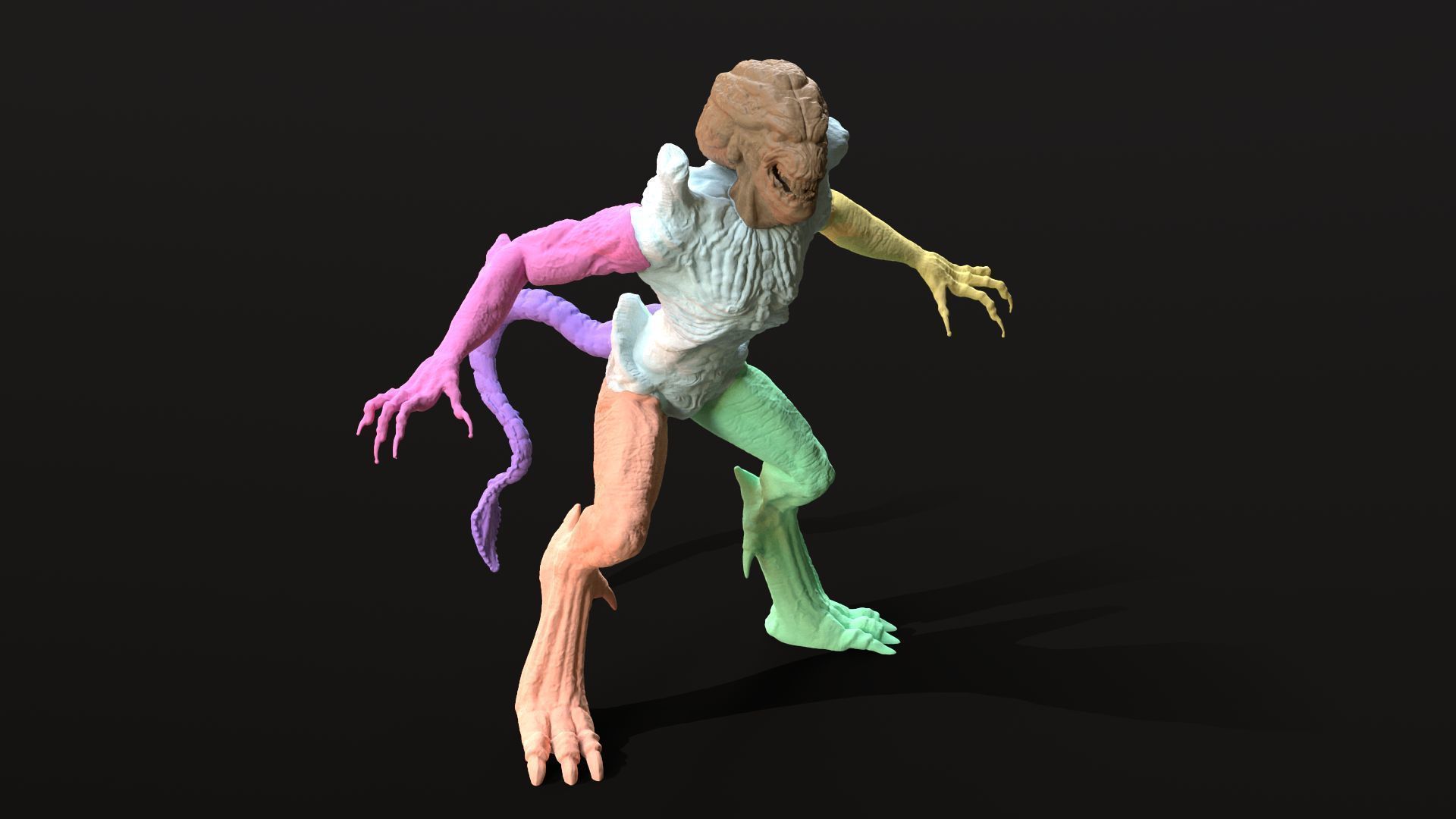 Pumpkinhead Printable three poses and base 3D print model_2
